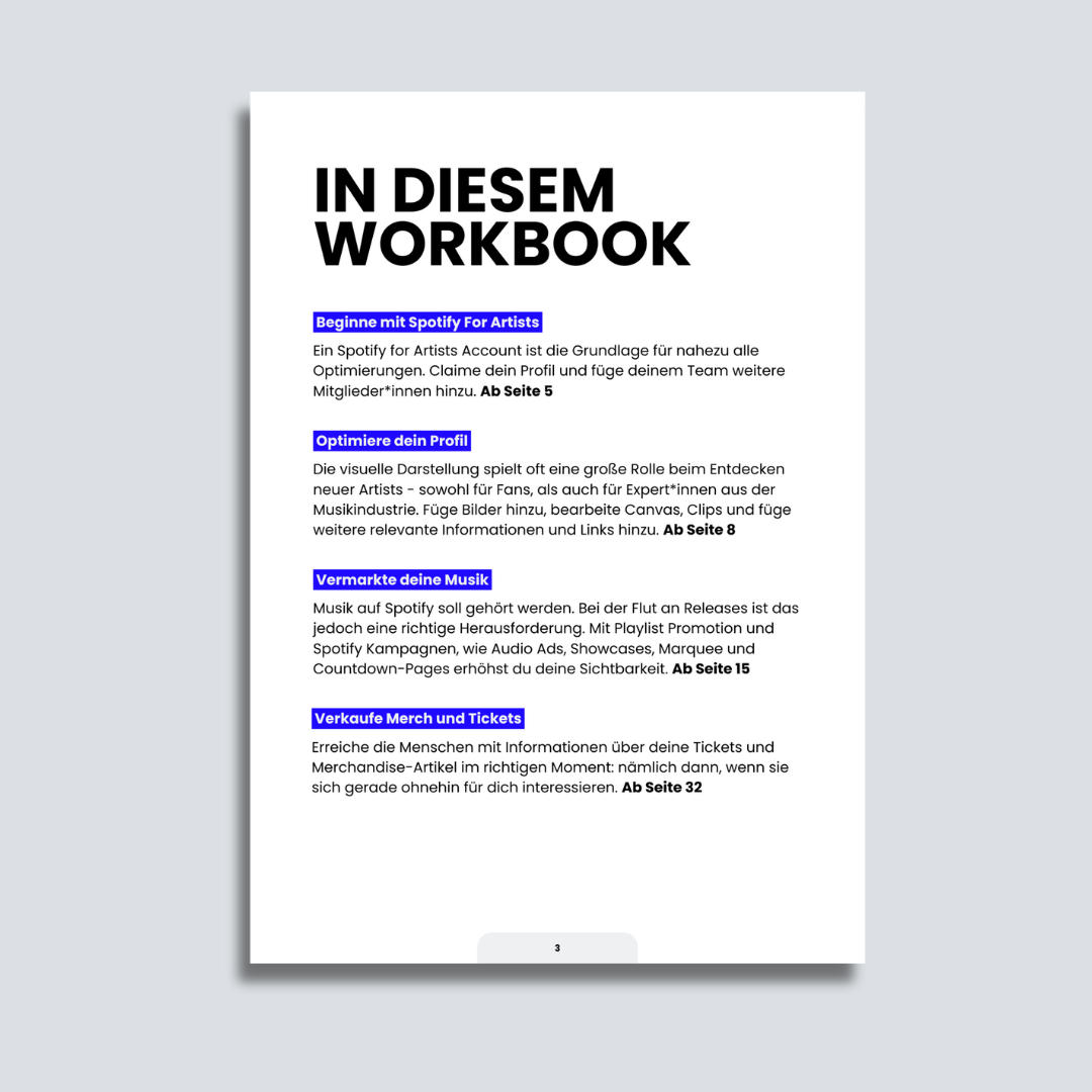 Digital Spotify Workbook